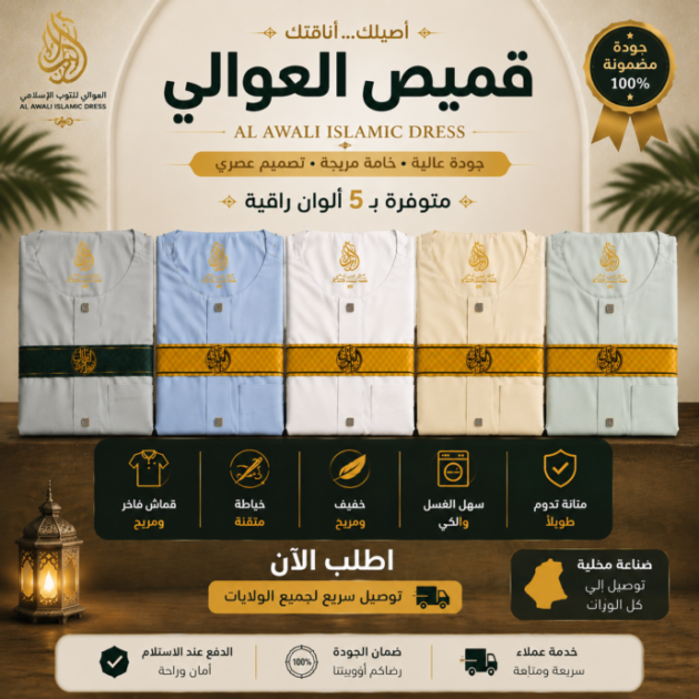 قميص صيفي بدون عنق لعلامة العوالي